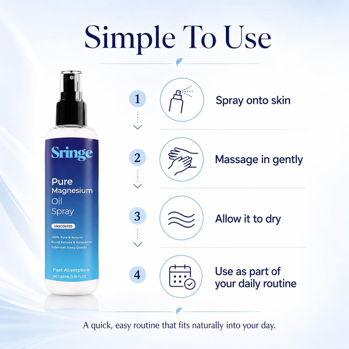 NO BALD texture on skin close-up showing lightweight absorption benefit