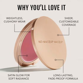 No Makeup Makeup brush applying blush to cheek for natural blended finish
