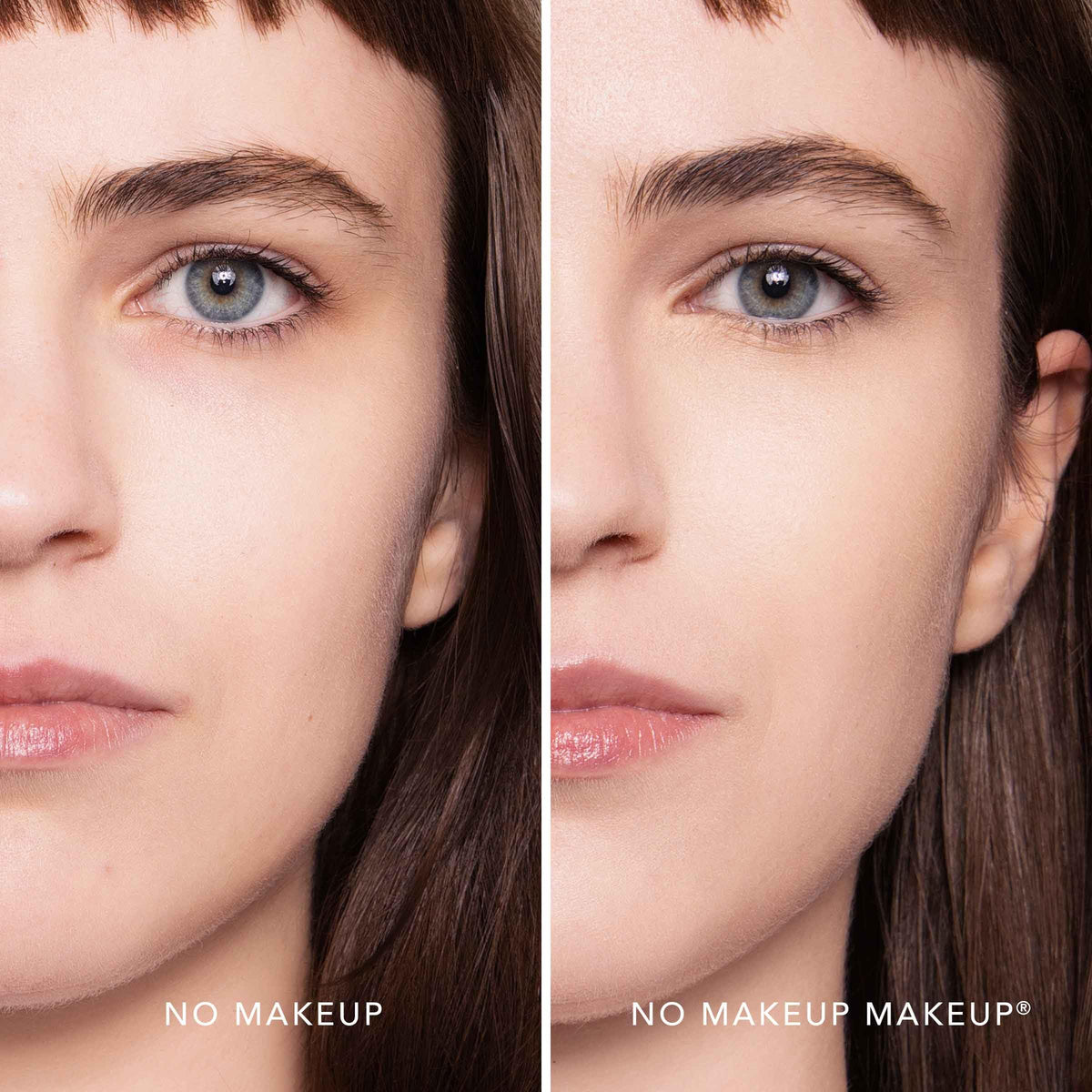 No Makeup Makeup brush head detail with synthetic bristles for even application and gentle finish
