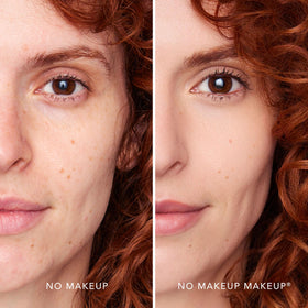 No Makeup Makeup foundation brush applying product for streak-free, natural finish