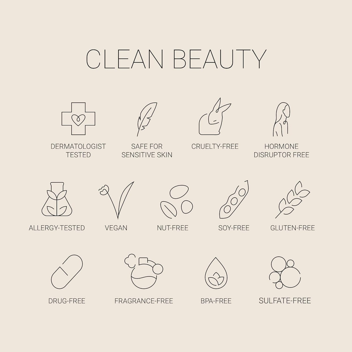No Makeup Makeup product flatlay with jojoba and vitamin E highlighting nourishing ingredients