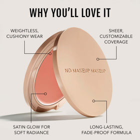 No Makeup Makeup Peach loaded on blush brush demonstrating easy application benefit