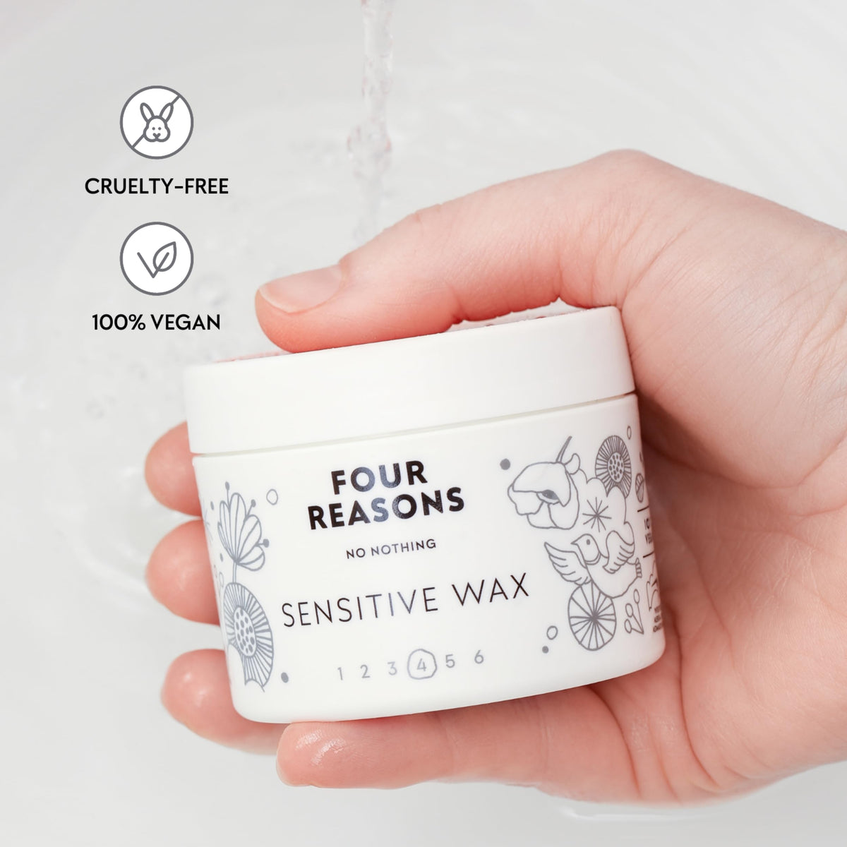 No nothing close-up of ingredients label showing hypoallergenic promise