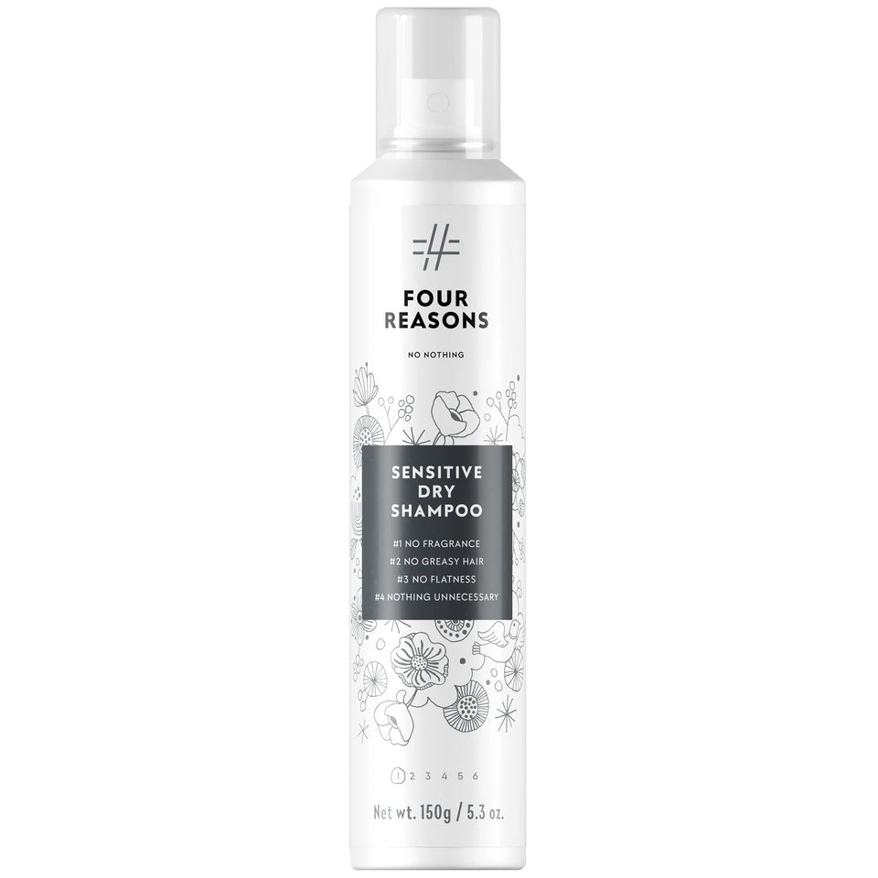 No nothing front packaging showing clear, fragrance-free dry shampoo benefits