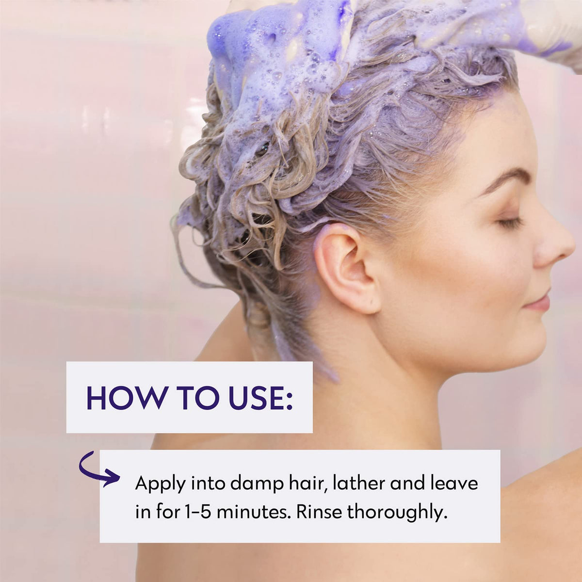 No nothing shampoo being worked through wet hair to neutralize brassiness
