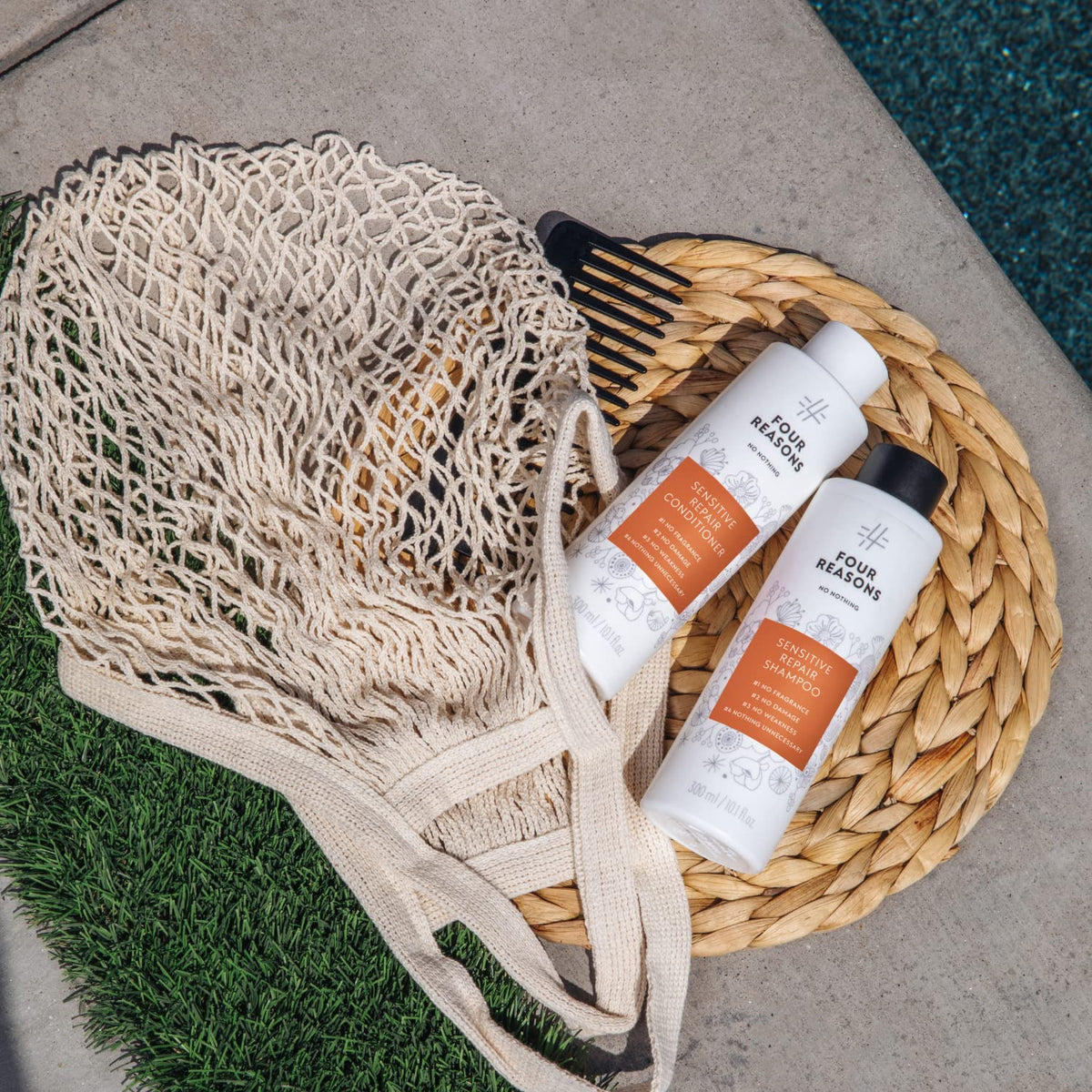 No nothing bottle on a shower shelf portraying daily-use convenience and calm routine