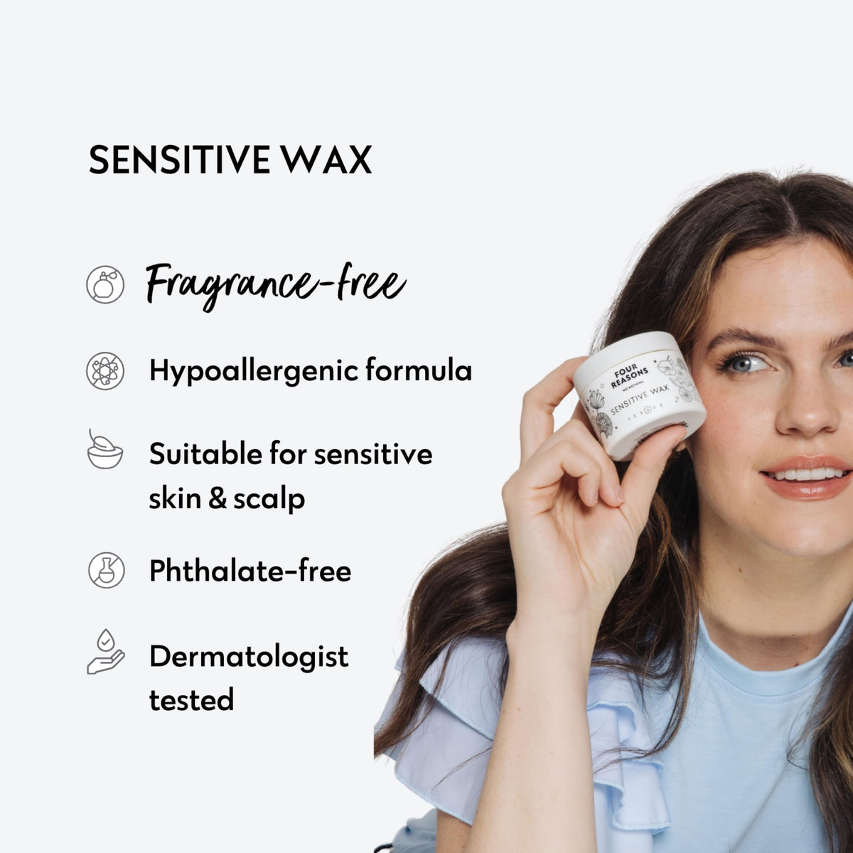No nothing wax in hands ready to apply offering flexible styling control
