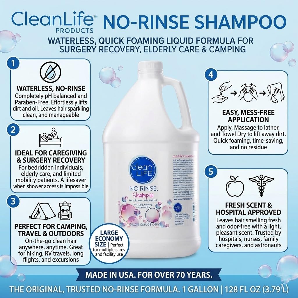 No-Rinse brand close-up of foam texture demonstrating gentle lather and easy cleaning