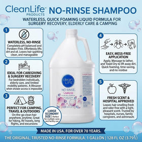 No-Rinse brand close-up of foam texture demonstrating gentle lather and easy cleaning