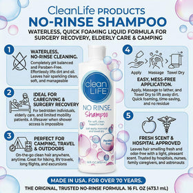 No-Rinse pump and label detail highlighting instructions and hospital-approved trust