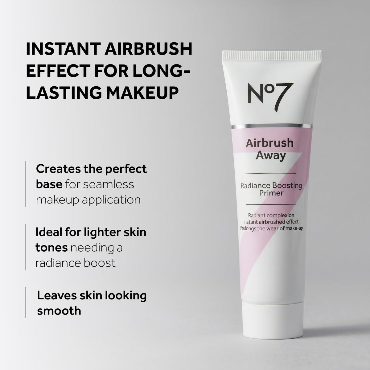 No7 texture close-up of primer dispensed to show lightweight, blendable finish