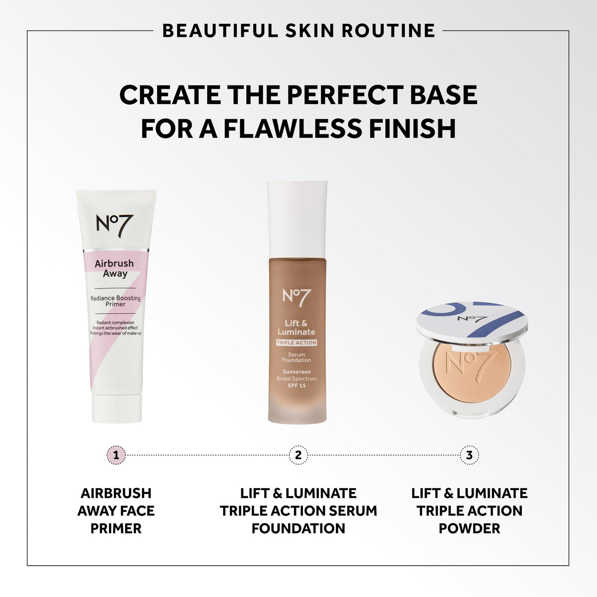 No7 swatch on hand demonstrating sheer radiant coverage and smooth skin effect