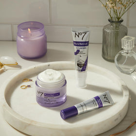 No7 application on jawline showing targeted overnight treatment use