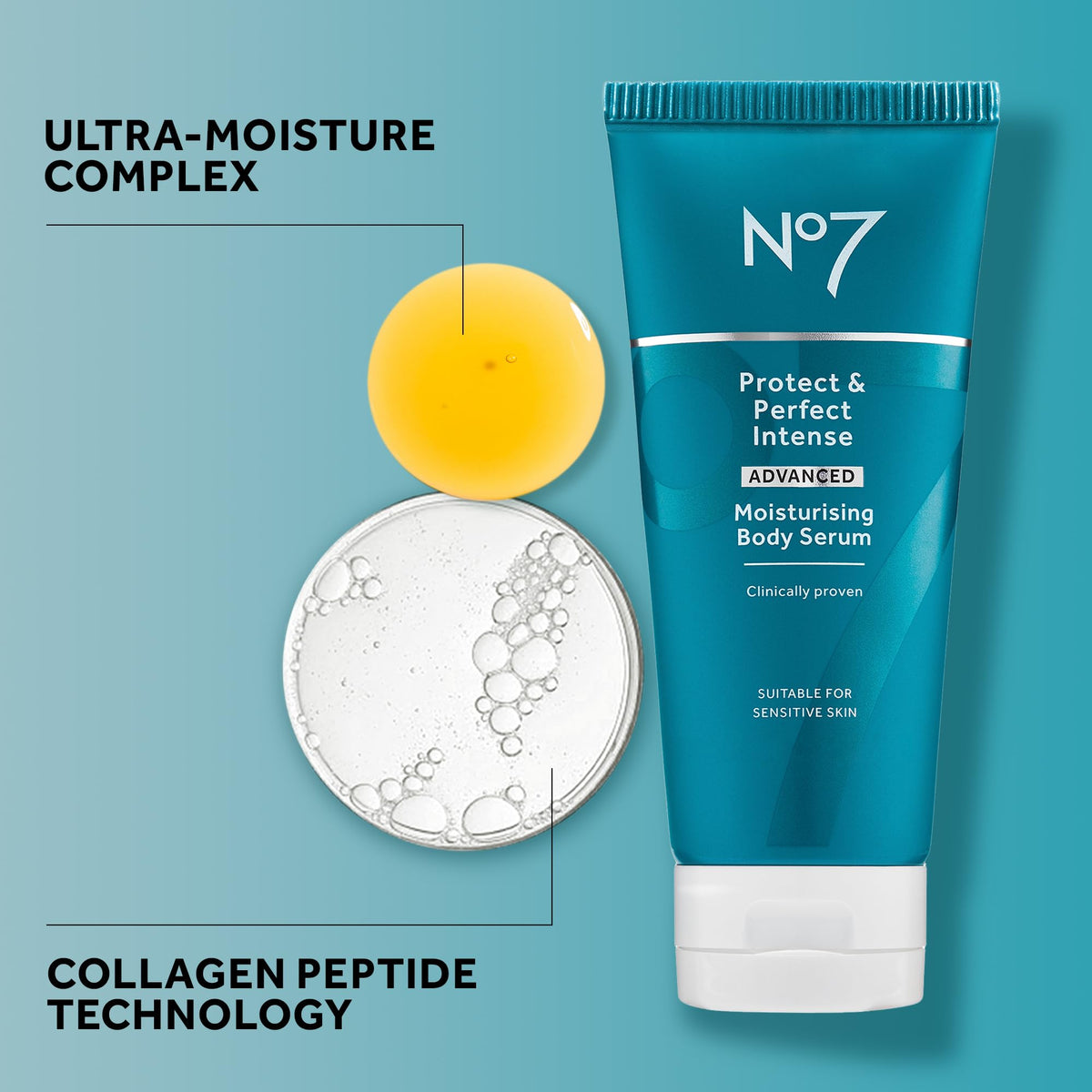 No7 serum applied to legs demonstrating smoother skin benefit