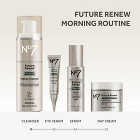 No7 before and after skin sample illustrating improved texture and radiance