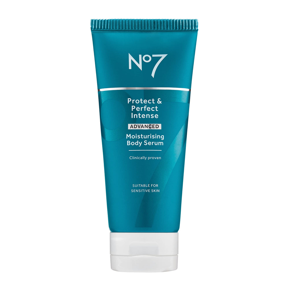 No7 front packaging showing bottle and product name with clear benefit