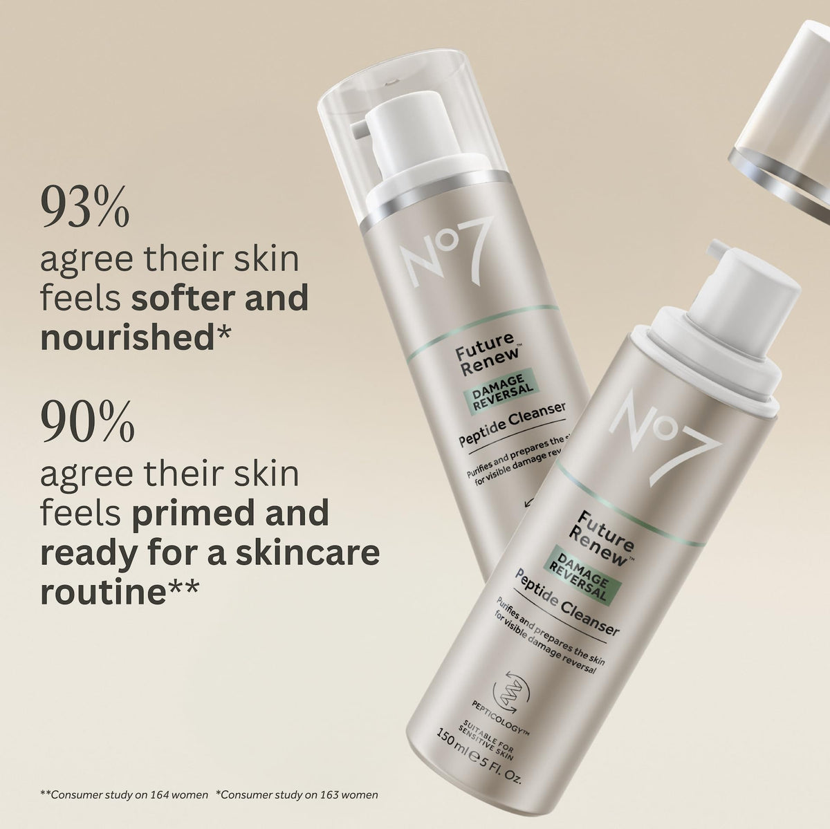 No7 cleanser texture close-up highlights smooth, hydrating consistency