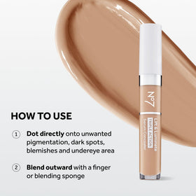 No7 targeted blemish coverage on cheek, brand conceals spots cleanly