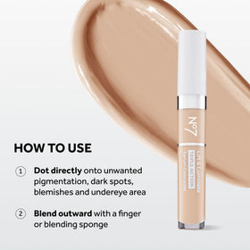 No7 concealer tube in hand demonstrating compact 8ml travel-friendly size