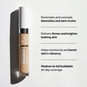 No7 texture swatch on skin displaying creamy blendability and coverage