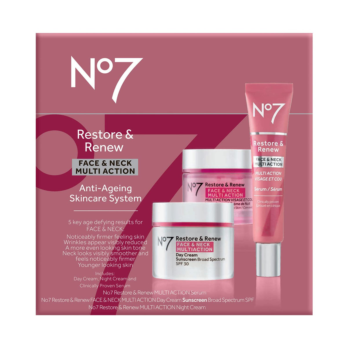 No7 day cream SPF 30 top view highlighting protective and brightening benefits