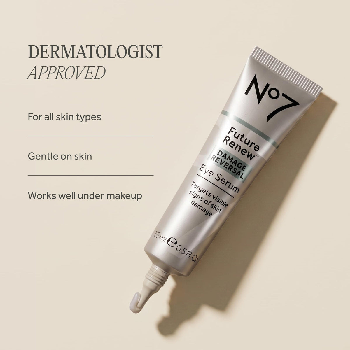 No7 eye serum on bathroom shelf lifestyle suggesting daily skincare routine