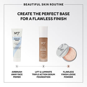 No7 application with brush demonstrating smooth, even mattifying benefit