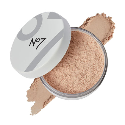 No7 compact front view showing sleek design and powder storage for easy travel