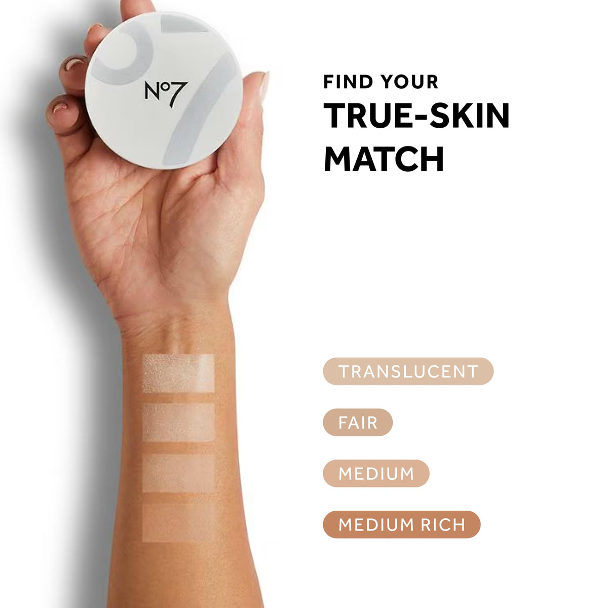 No7 powder tucked in a handbag lifestyle shot for quick touch-ups benefit
