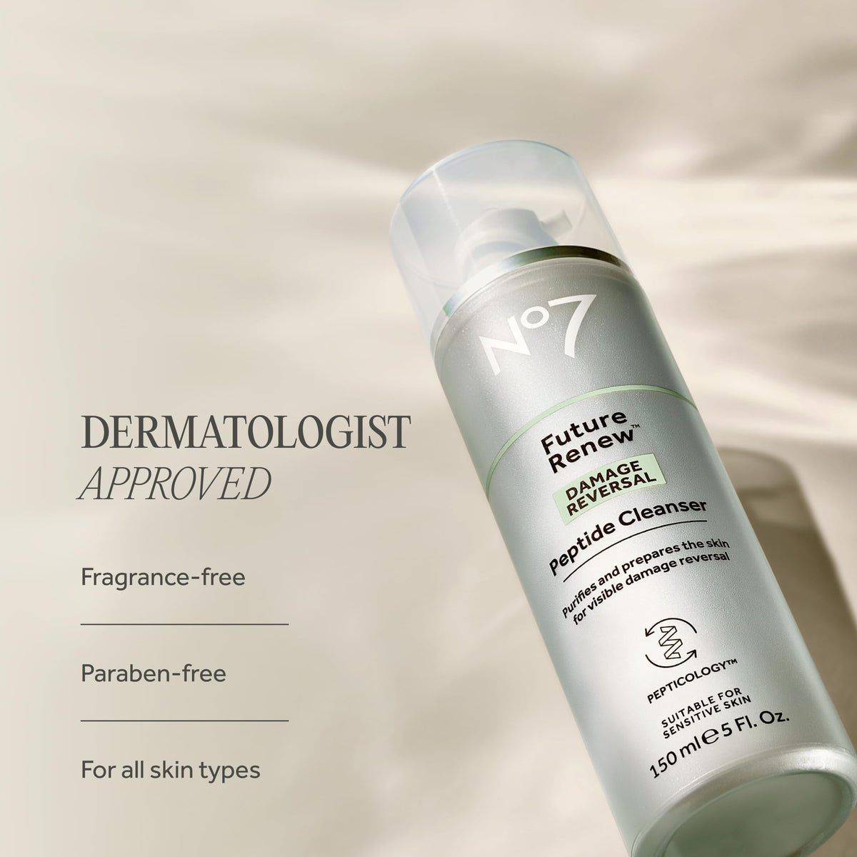 No7 foam or lather detail demonstrating effective yet non-stripping cleanse