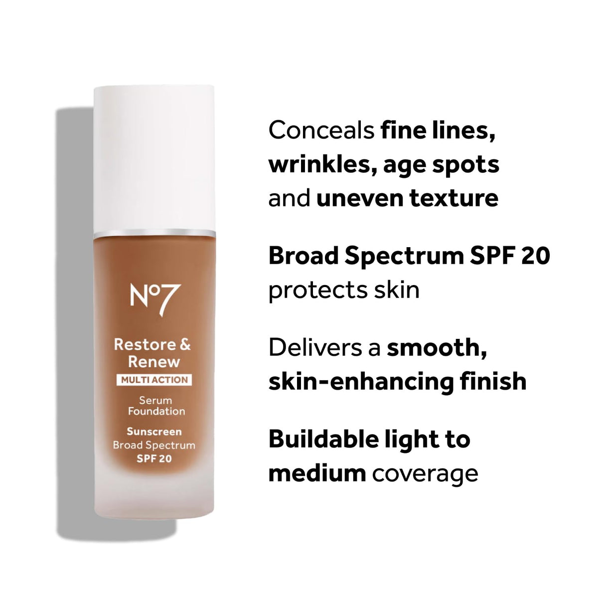No7 foundation being applied on model face demonstrating even coverage and natural finish benefit