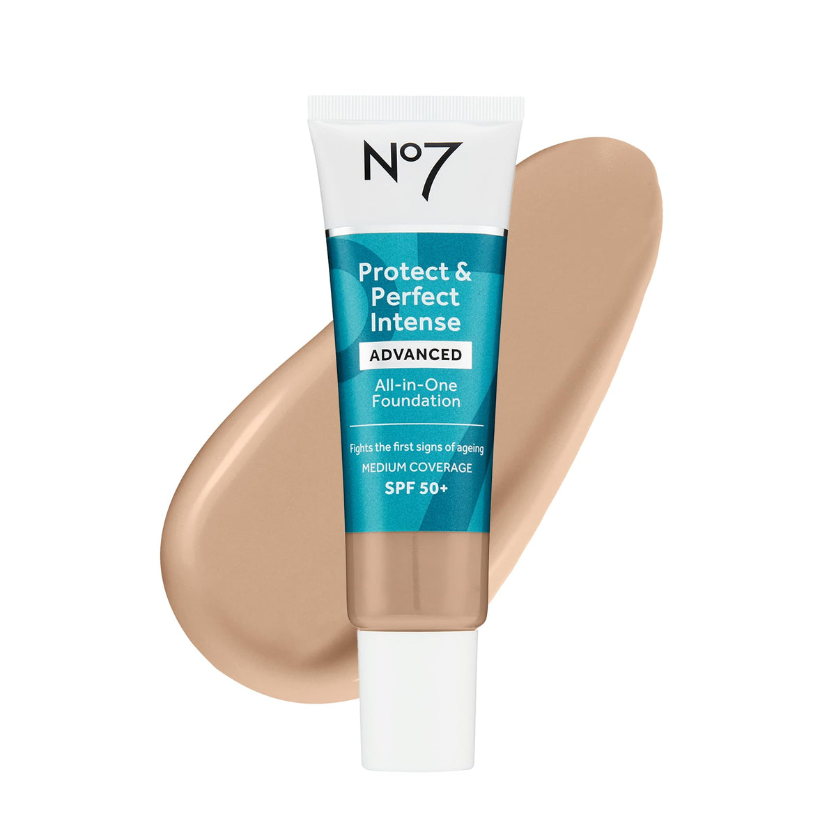No7 front packaging Cool Ivory showing bottle and label benefit SPF 50