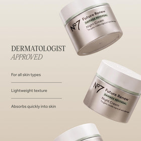Hand applying No7 cream to cheek demonstrating gentle absorption benefits