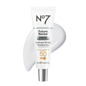 No7 front packaging shot showing SPF 50 and benefits