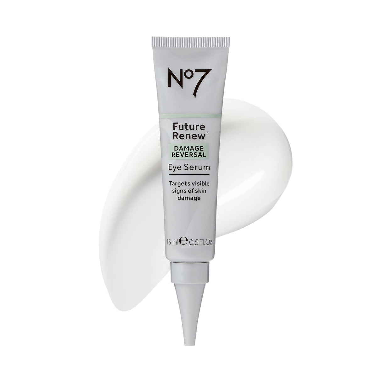 No7 front packaging of Future Renew eye serum showing product and branding benefit