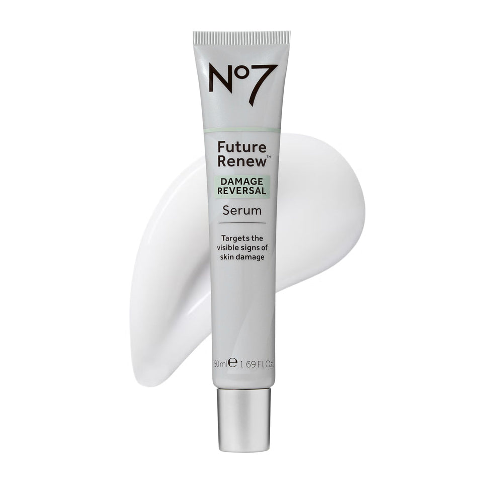 No7 front packaging showing bottle and branding and clear product benefit