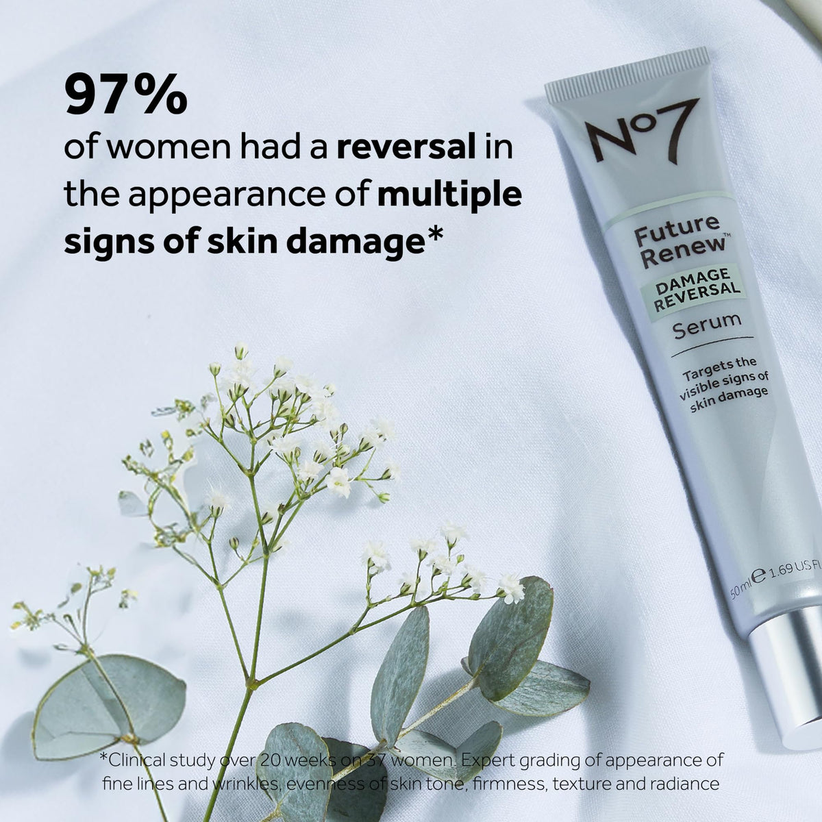 No7 set staged in bathroom during morning routine showing easy layering and brand consistency