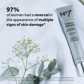 No7 set staged in bathroom during morning routine showing easy layering and brand consistency