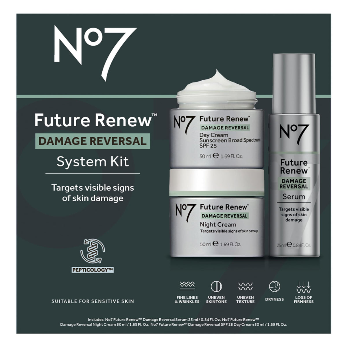 No7 serum bottle close-up highlighting pump and label for precise, mess-free application