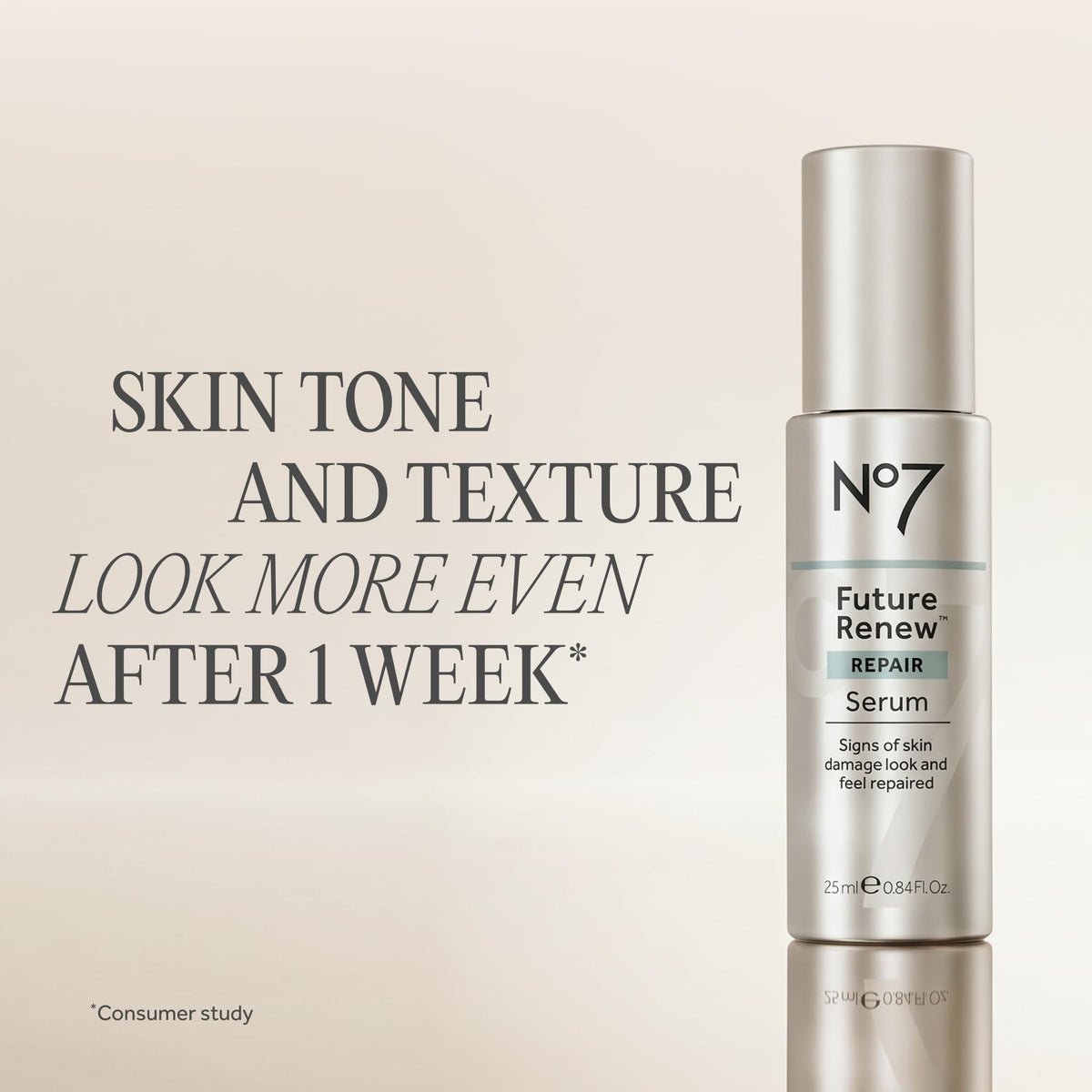 No7 serum on hand showing smooth texture and lightweight finish