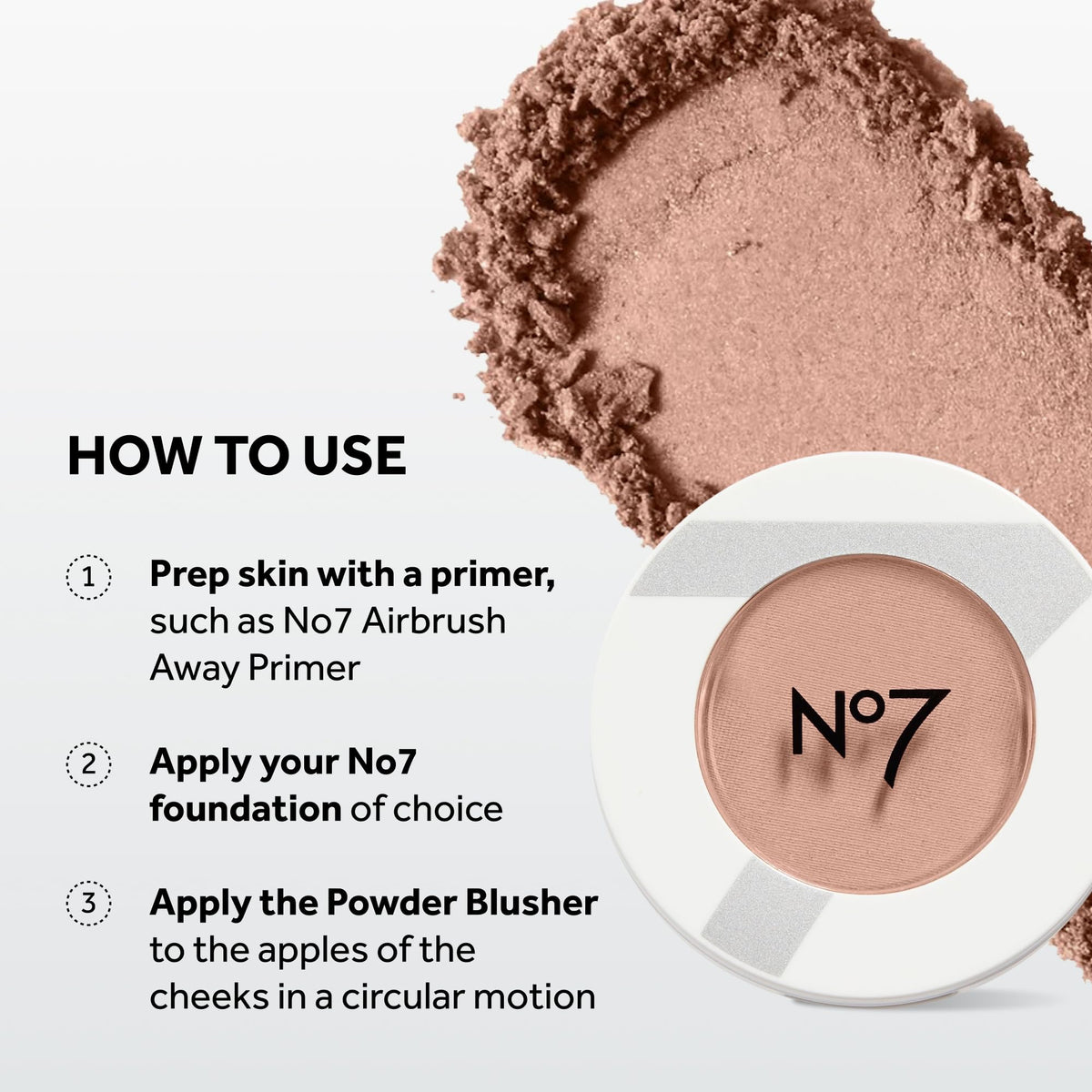 No7 brush picking up Honey blush for easy application