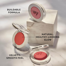 No7 Honey applied on model cheeks creating natural warmth