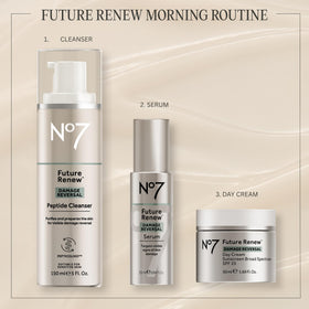 No7 in bathroom routine lifestyle shot showing gentle daily cleansing benefit