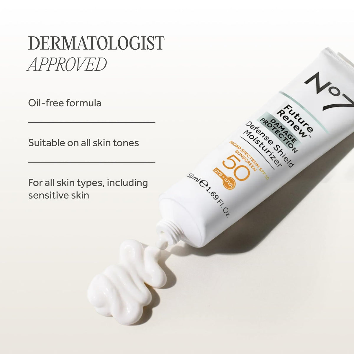 No7 label highlighting peptides and protective ingredients