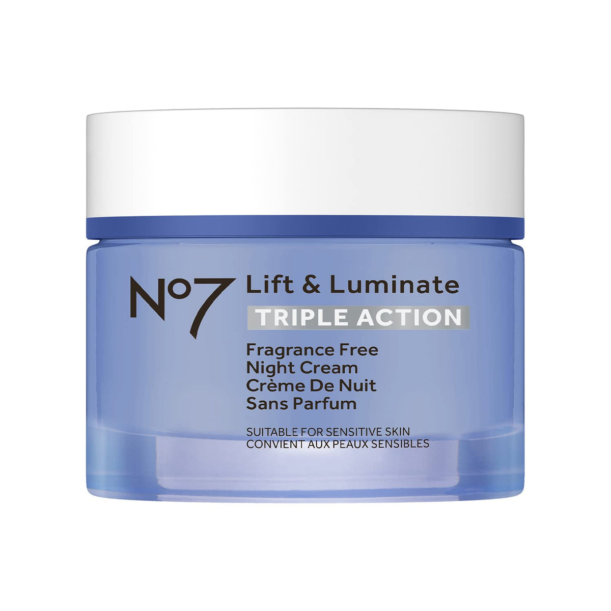 No7 jar front 50ml showing clean packaging and product benefit