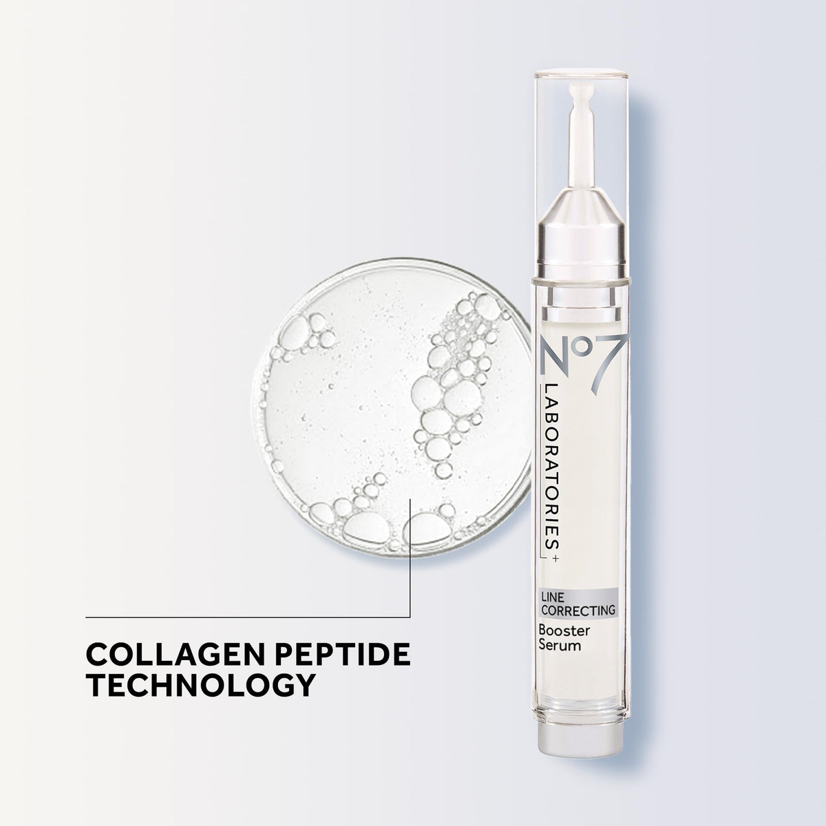 No7 label closeup reading Laboratories Line Correcting, verifies formula details