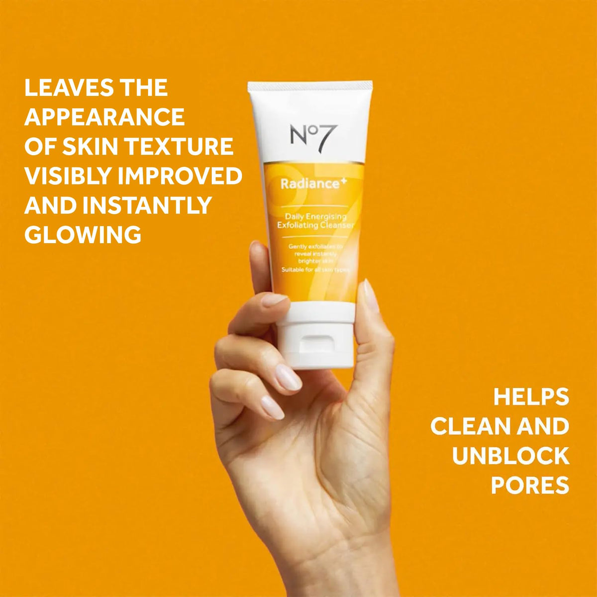 No7 product label close-up listing key ingredients and informative product details