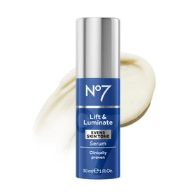 No7 front bottle view showing product and elegant packaging for visible firming