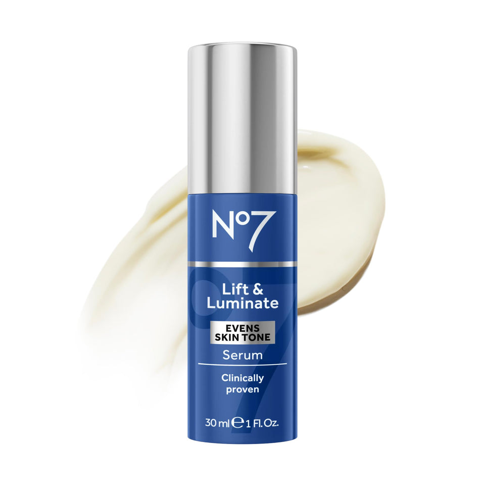 No7 front bottle view showing product and elegant packaging for visible firming
