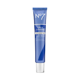 No7 front packaging showing bottle and box, communicates professional skincare